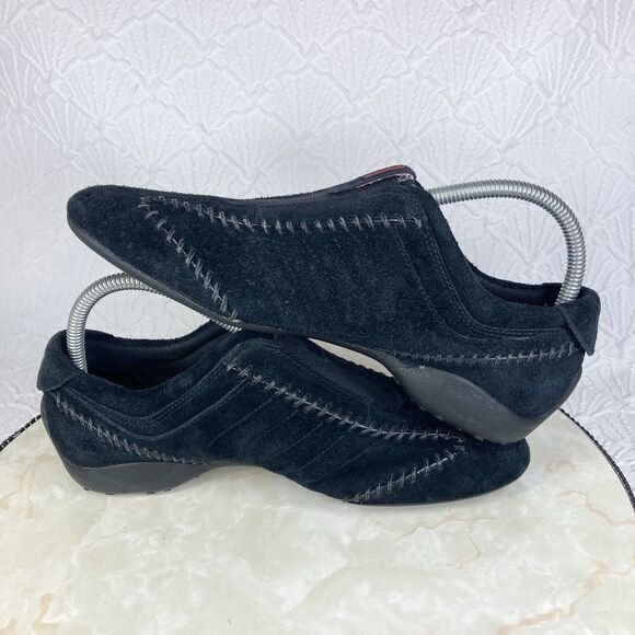 Timberland Shoes Womens Size 8.5 Black Suede Leather Slip On Comfort Loafers - Picture 10 of 12